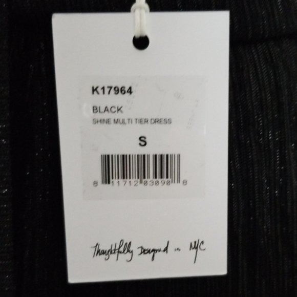 NWT Anthro Black Sparkle Tier Dress - Picture 7 of 7